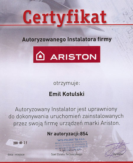 Certyfikat Super Hydraulik Wrocław