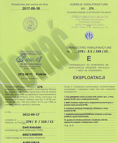 Certyfikat Super Hydraulik Wrocław